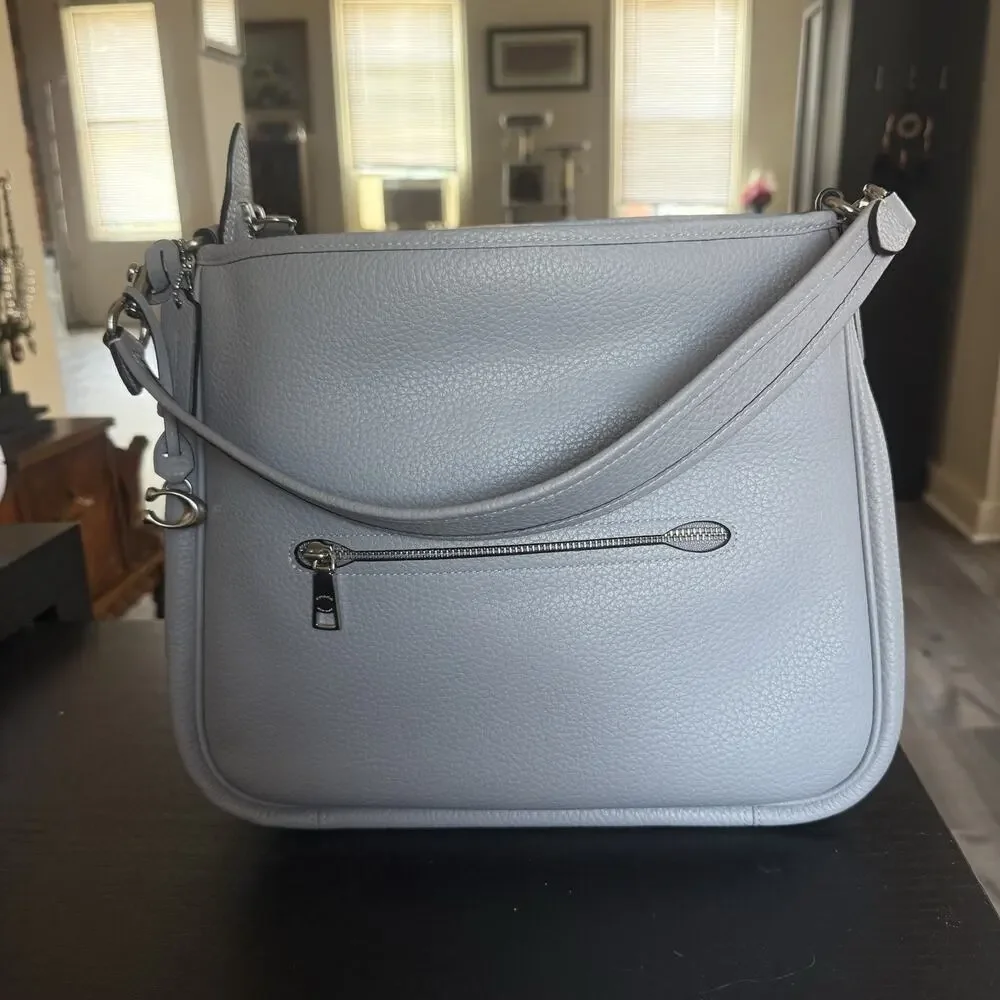 COACH Cary Shoulder Bag Blue Grey CC435 Leather